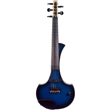 Cantini Earphonic 5-String Fretted Electric Violin with MIDI, Blue/Black Sunburst - Electric Violin Shop