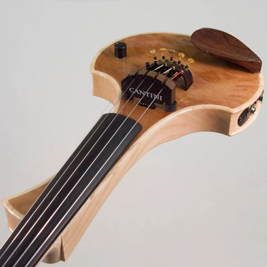 Cantini Earphonic 5-String Electric Violin with MIDI, Red Elm Burl - Electric Violin Shop