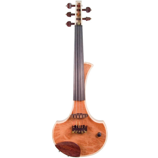 Cantini Earphonic 5-String Electric Violin with MIDI, Red Elm Burl - Electric Violin Shop