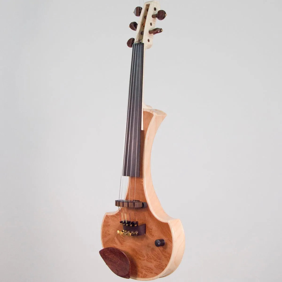 Cantini Earphonic 5-String Electric Violin with MIDI, Red Elm Burl - Electric Violin Shop