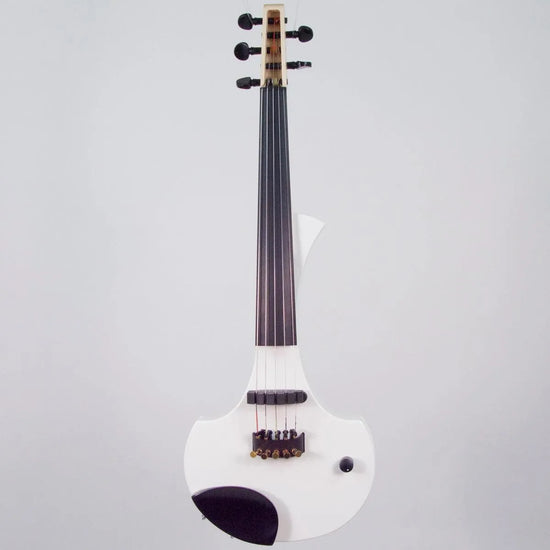 Cantini Earphonic 5-String Electric Violin with MIDI, Gloss White - Electric Violin Shop