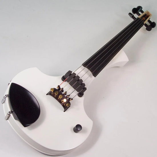 Cantini Earphonic 5-String Electric Violin with MIDI, Gloss White - Electric Violin Shop