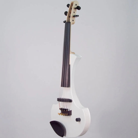 Cantini Earphonic 5-String Electric Violin with MIDI, Gloss White - Electric Violin Shop