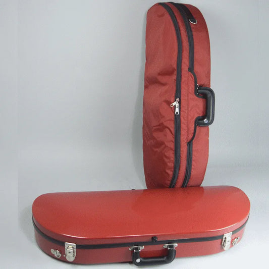 Bobelock 1047 half moon violin case, red/sm. red - Electric Violin Shop