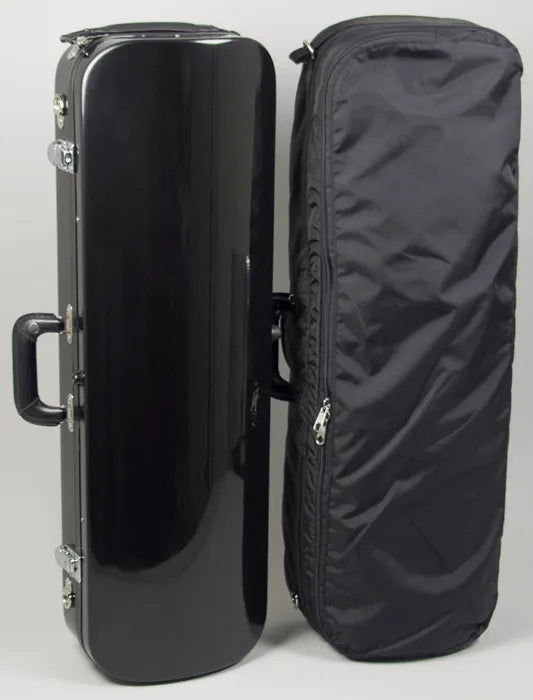 Bobelock 1060 oblong violin case, Black/Smoky Red - Electric Violin Shop