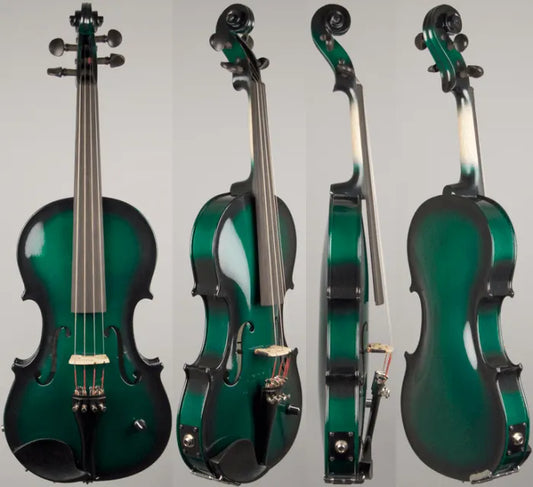 Barcus Berry Vibrato AE Violin, Green - Electric Violin Shop