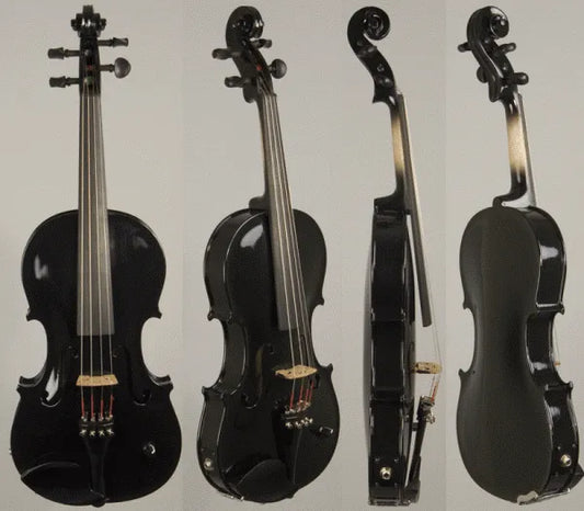 Barcus Berry Vibrato AE Violin, Piano Black - Electric Violin Shop