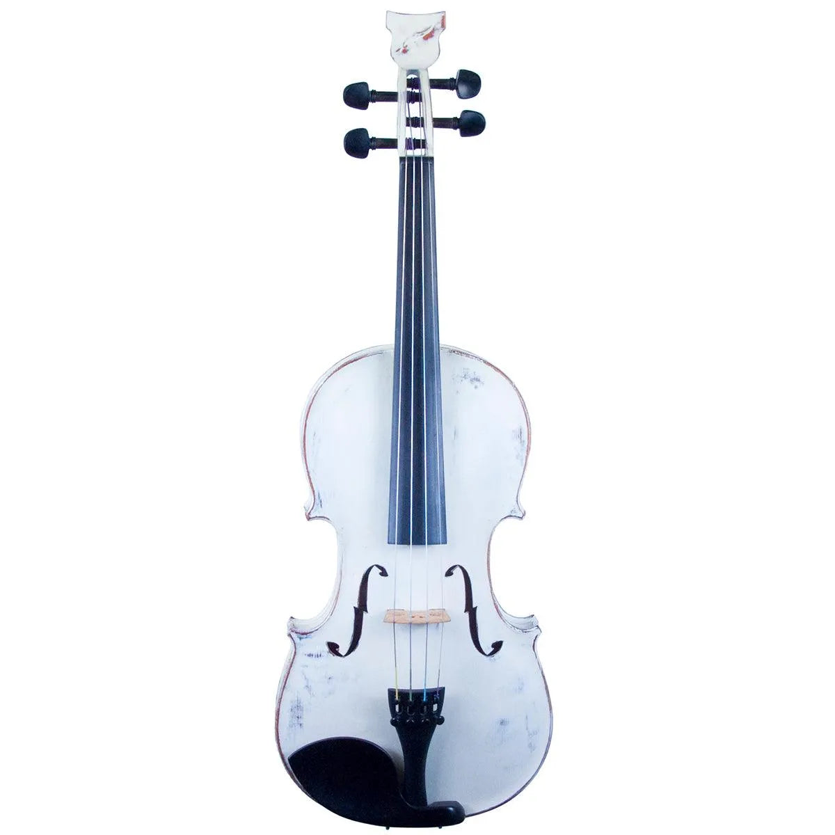 Bridge Tasman Electro-Acoustic Violin, white 'Shabby-Chic' finish - Electric Violin Shop