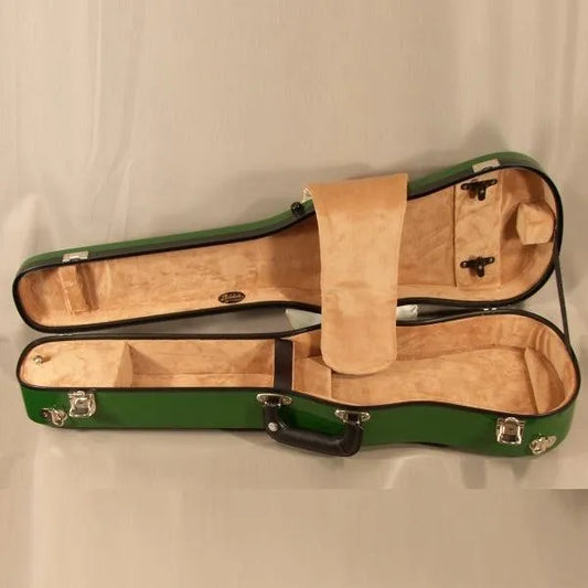 Bobelock 1007 shaped violin case, green/tan - Electric Violin Shop