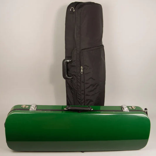 Bobelock 1060 oblong violin case, green/tan - Electric Violin Shop