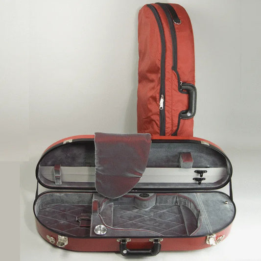 Bobelock 1047 half moon violin case, red/sm. red - Electric Violin Shop