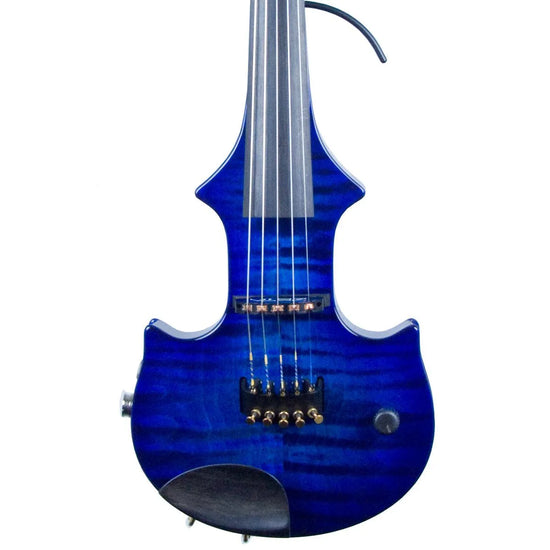 ZETA JV45 Jazz Fusion 5-string electric violin, transparent blue over maple top - Electric Violin Shop