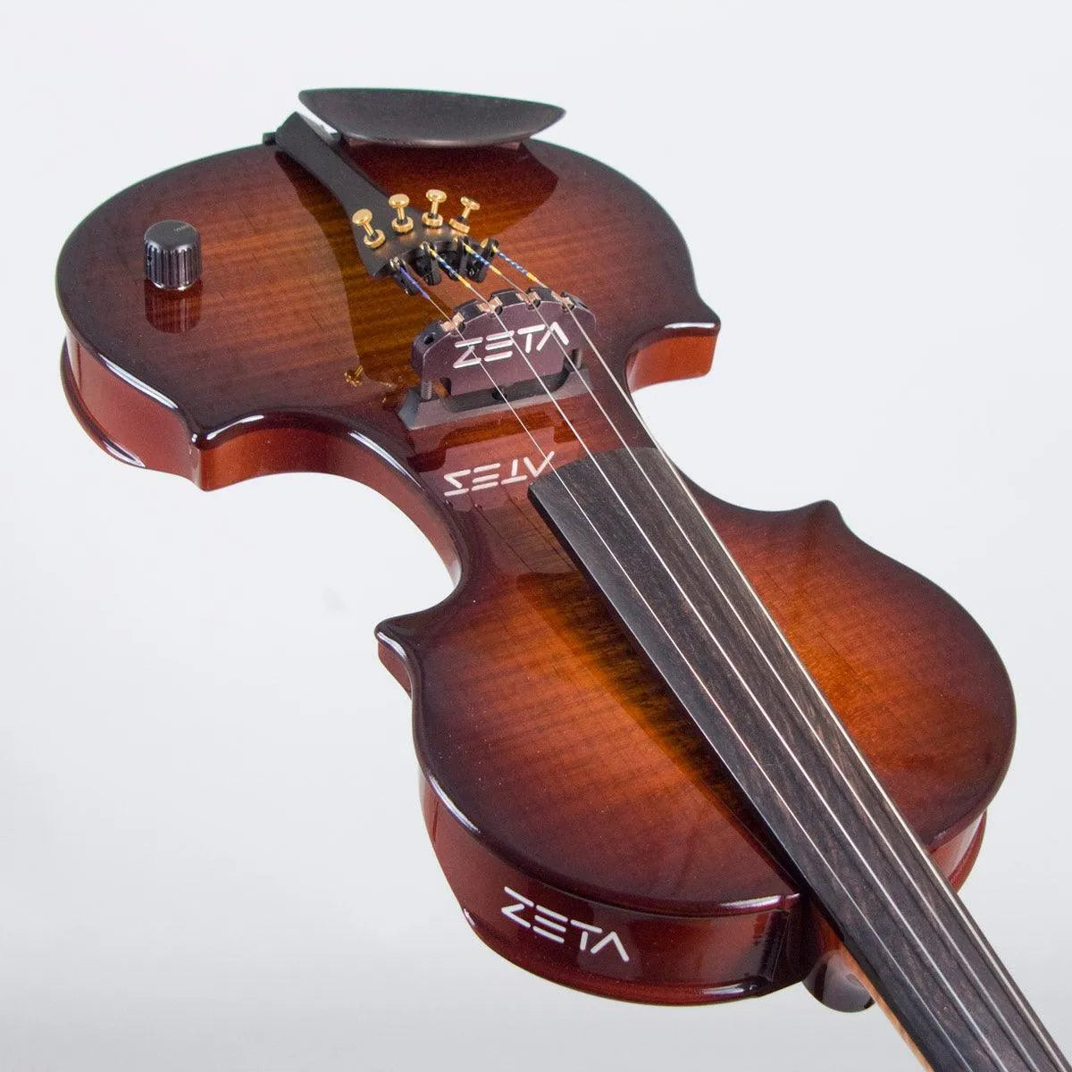 Zeta Jazz Classic Violin CV44 , Roasted Flamed Maple Chocolate Burst - Electric Violin Shop