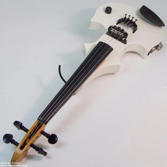 ZETA JV44 Jazz Fusion violin, gloss white - Electric Violin Shop