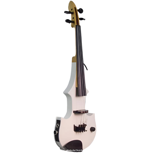 ZETA JV44 Jazz Fusion violin, gloss white - Electric Violin Shop