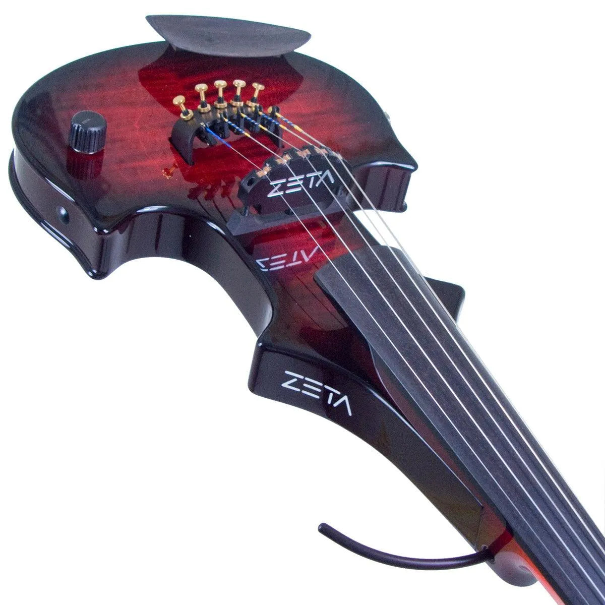 ZETA JV45 Jazz Fusion 5-string electric violin, transparent red burst over maple top - Electric Violin Shop