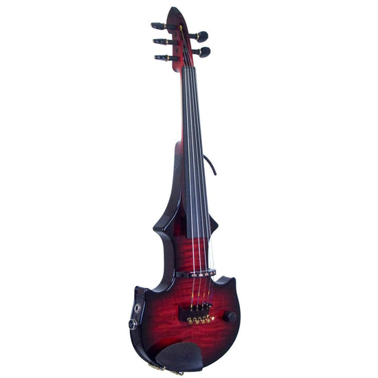 ZETA JV45 Jazz Fusion 5-string electric violin, transparent red burst over maple top - Electric Violin Shop