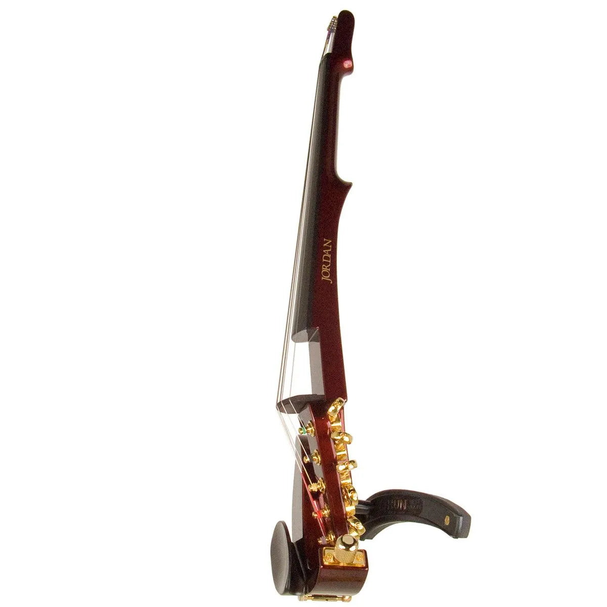 Jordan 5-string violin, dark cherry metallic with Starfish Designs bridge - Electric Violin Shop