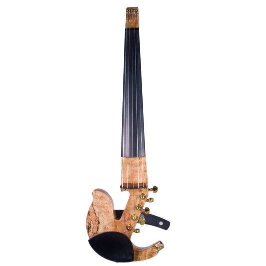 Jordan 5-String Electric Violin, Spalted Maple with Starfish Designs pickup