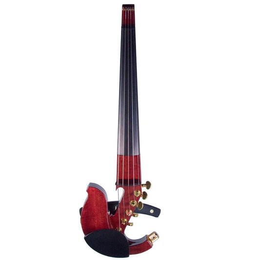 Jordan 5-string violin, Purple Heart, with Starfish Designs bridge - Electric Violin Shop