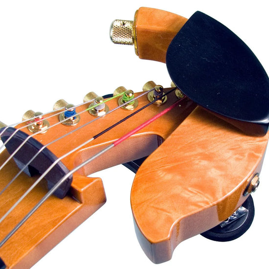 Jordan 7-string violin, Amber Quilt Maple with Starfish Designs pickup - Electric Violin Shop