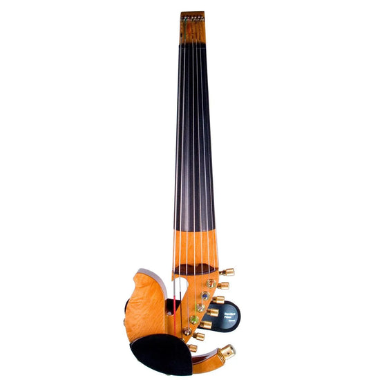Jordan 7-string violin, Amber Quilt Maple with Starfish Designs pickup - Electric Violin Shop