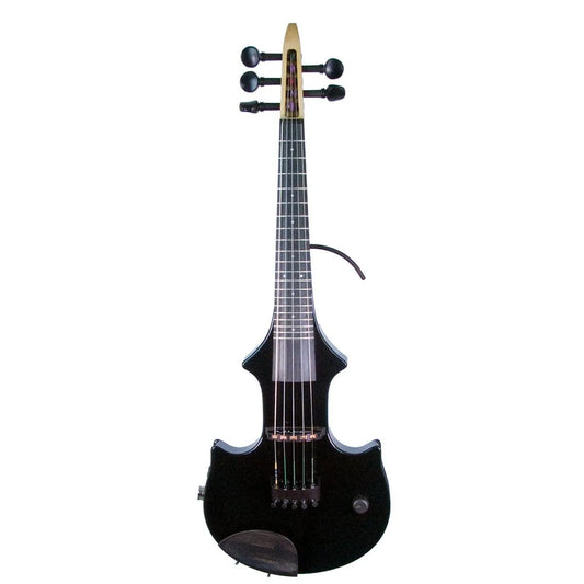 ZETA JV45 Jazz Fusion 5-string fretted violin with dot inlay, gloss black - Electric Violin Shop