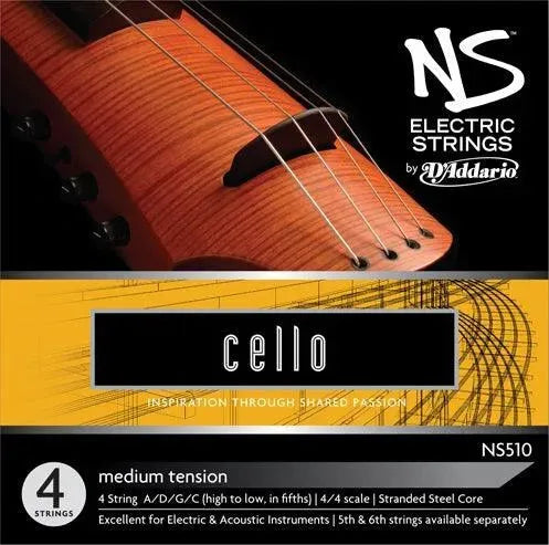 5th String Cello D'Addario NS Electric Cello String Set, 4/4 Scale, Medium Tension, with ...