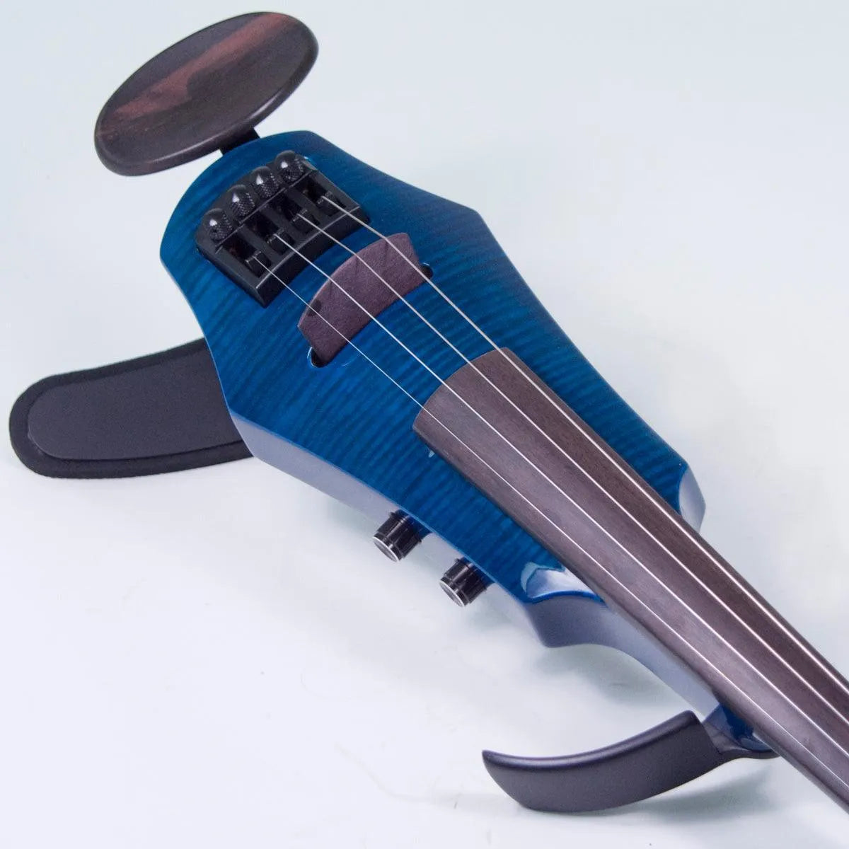 NS Design WAV violin, Transparent Blue over Maple Top - Electric Violin Shop