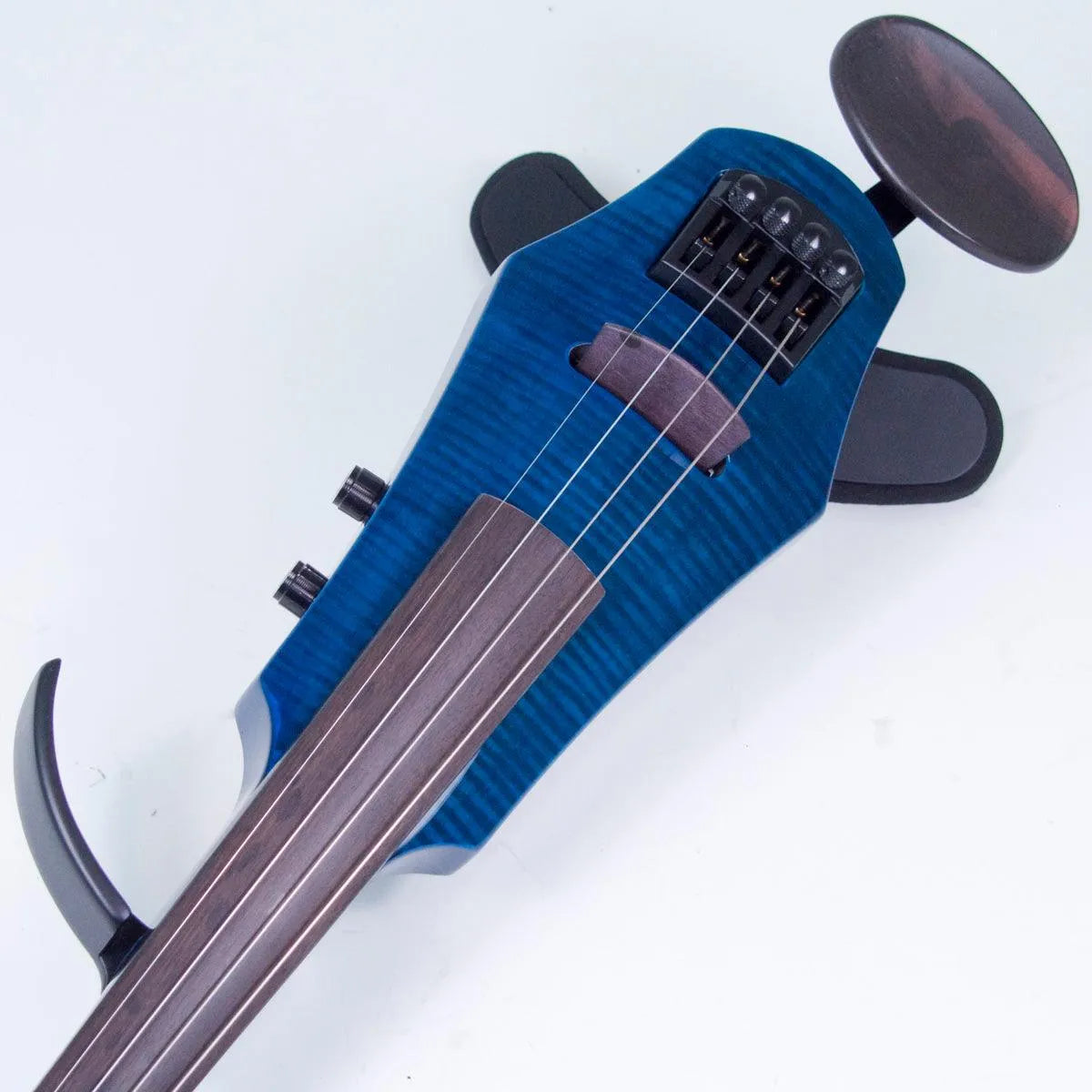 NS Design WAV violin, Transparent Blue over Maple Top - Electric Violin Shop