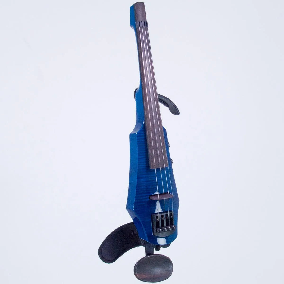 NS Design WAV violin, Transparent Blue over Maple Top - Electric Violin Shop