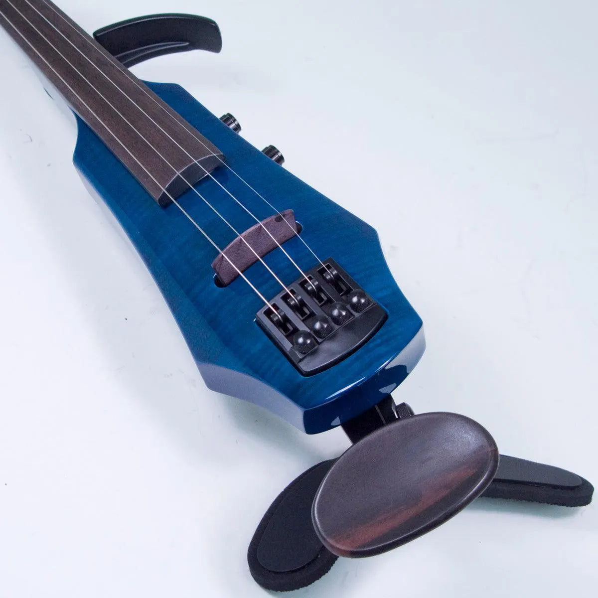 NS Design WAV violin, Transparent Blue over Maple Top - Electric Violin Shop