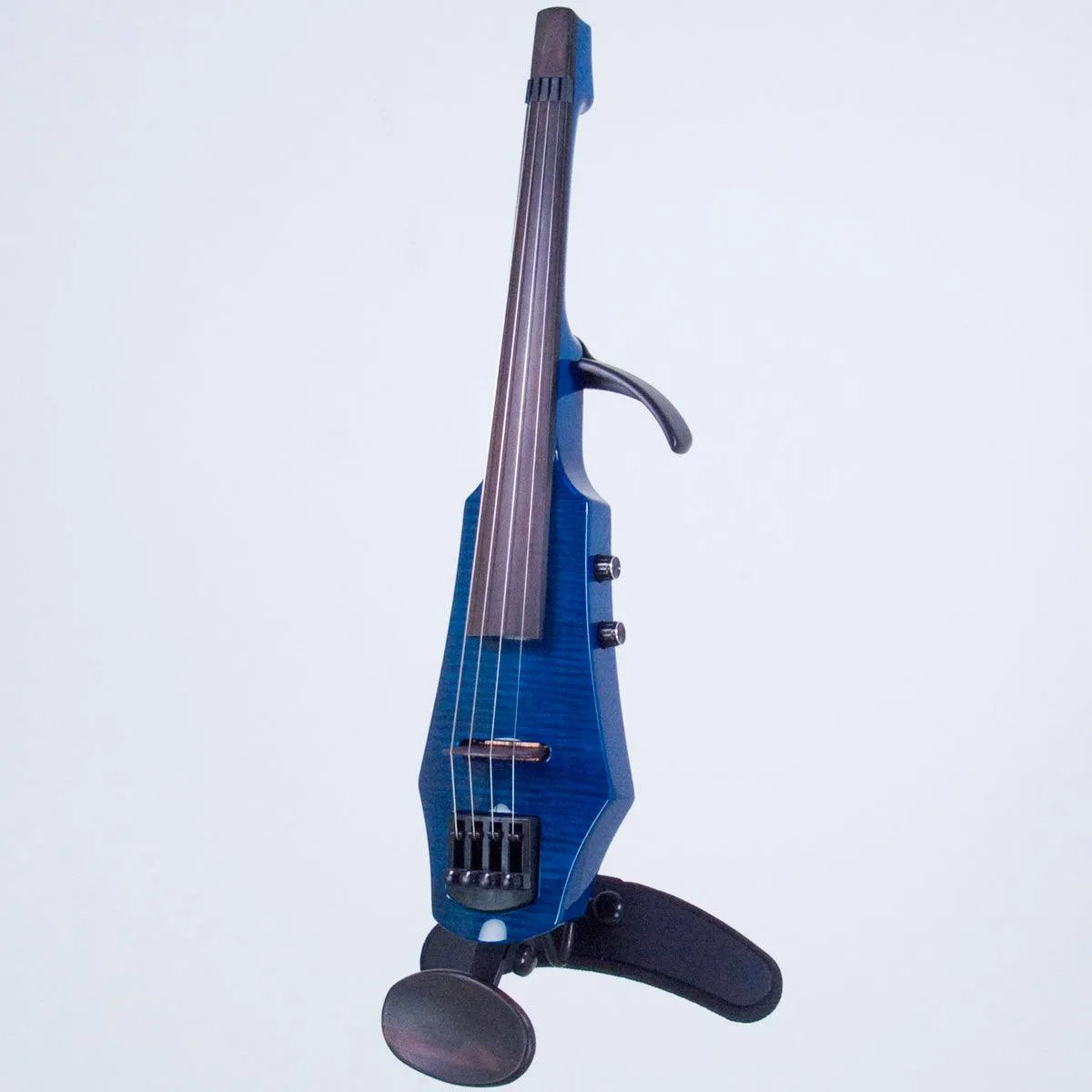 NS Design WAV violin, Transparent Blue over Maple Top - Electric Violin Shop