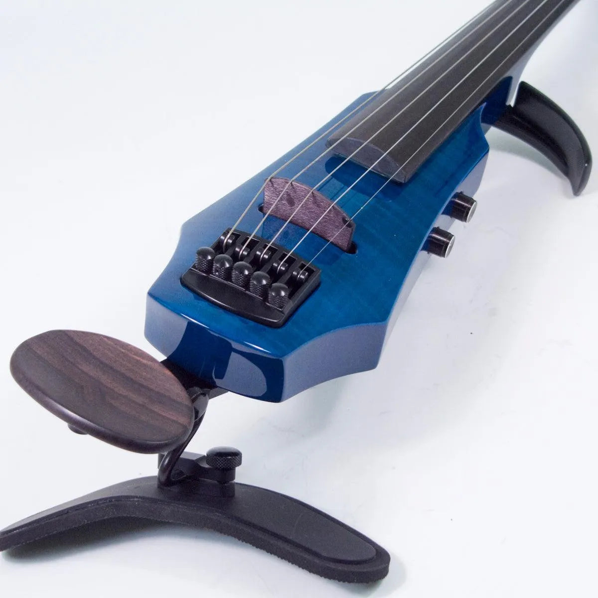 NS Design WAV 5 violin, Transparent Blue Maple Top - Electric Violin Shop