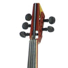 OpenFabPDX Modular Fiddle 5-string electric violin, black, gold, and red, with Starfish Designs bridge - Electric Violin Shop