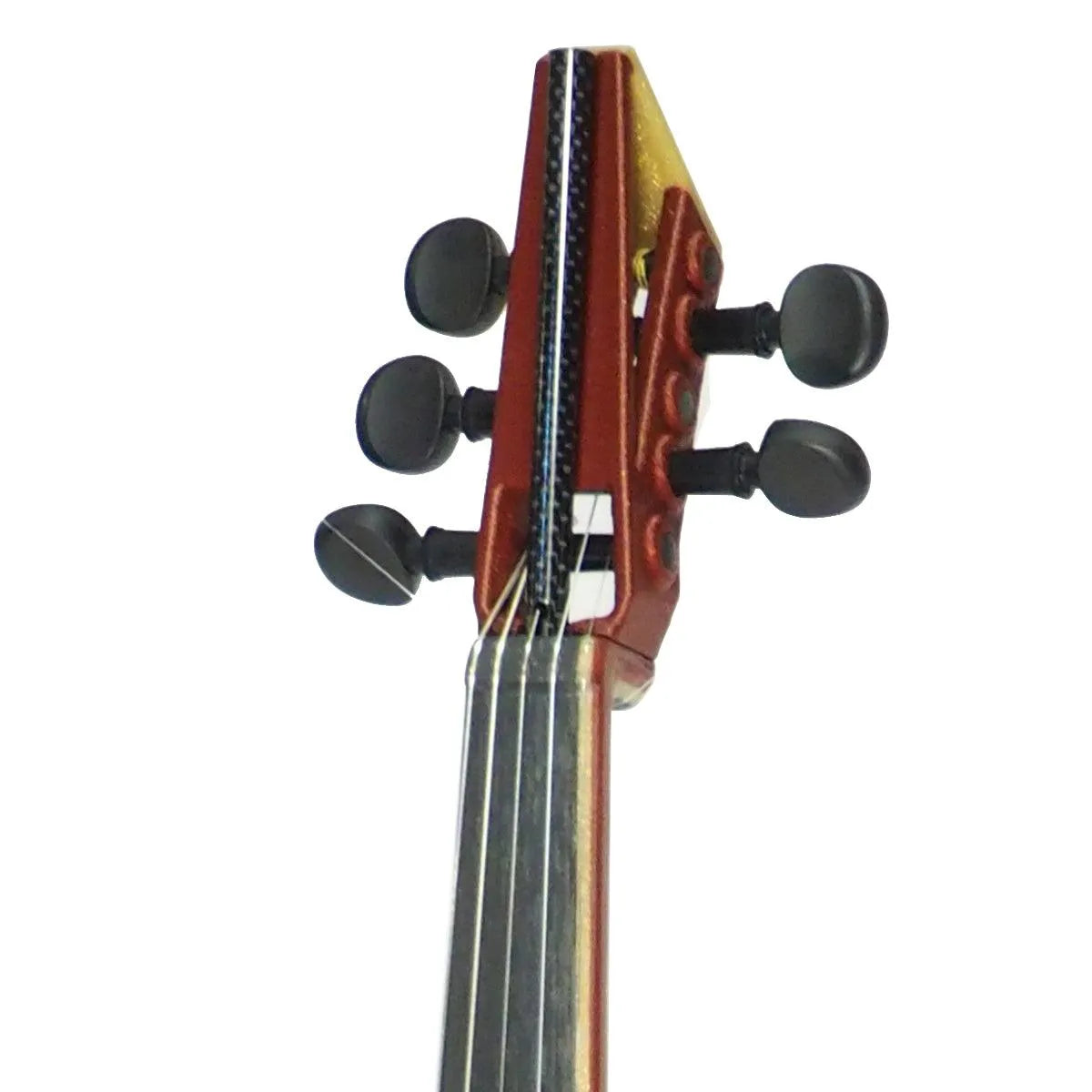 OpenFabPDX Modular Fiddle 5-string electric violin, black, gold, and red, with Starfish Designs bridge - Electric Violin Shop