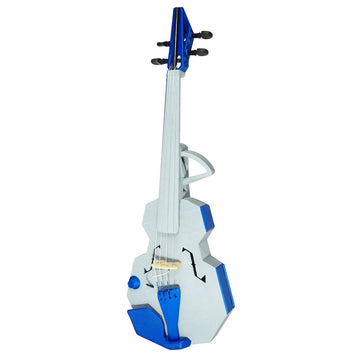 OpenFabPDX Modular Fiddle Acoustic-Electric 4-String, grey and blue, with LR Baggs bridge - Electric Violin Shop