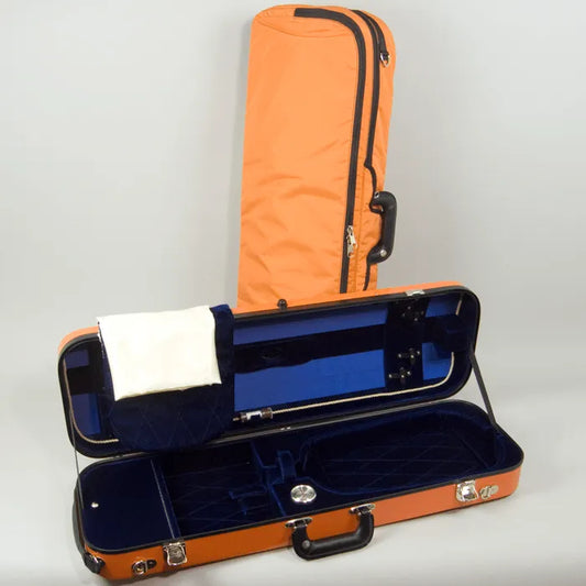 Bobelock 1060 oblong violin case, Orange/Blue - Electric Violin Shop