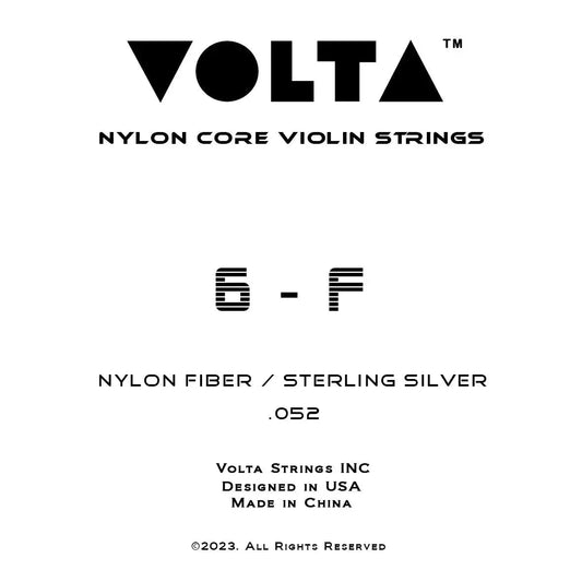 Volta Nylocore 4/4 Violin F-String, âme en nylon avec enroulement argenté