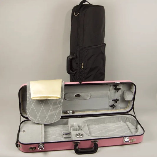 Bobelock 1060 oblong violin case, Pink/Grey - Electric Violin Shop