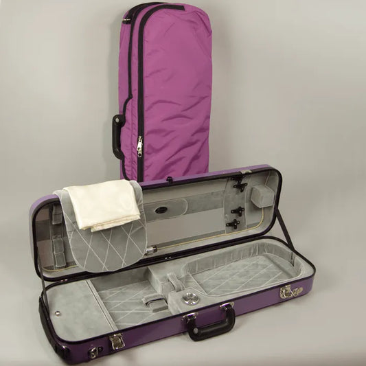 Bobelock 1060 oblong violin case, Purple/Grey - Electric Violin Shop