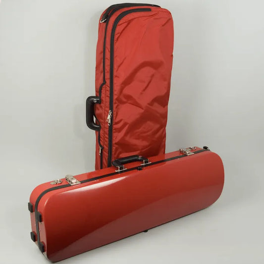 Bobelock 1060 oblong violin case, red/silver - Electric Violin Shop