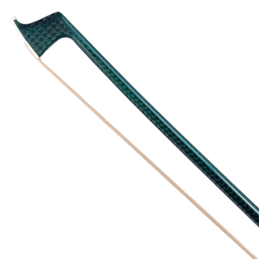 CodaBow Joule Chroma violin bow, Emerald stick & Amethyst winding