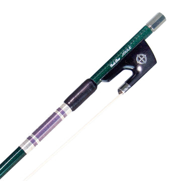 CodaBow Joule Chroma violin bow, Emerald stick & Amethyst winding