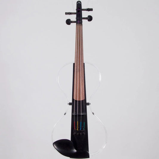 Aurora Silhouette violin with acrylic frame and LEDs - 4 or 5 string, white or black - Electric Violin Shop