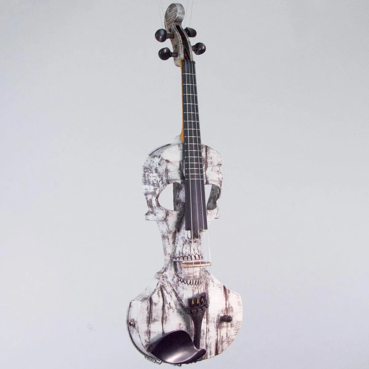 Stratton Skull Standard fretted violin, Shipwreck White with Starfish Designs pickup - Electric Violin Shop