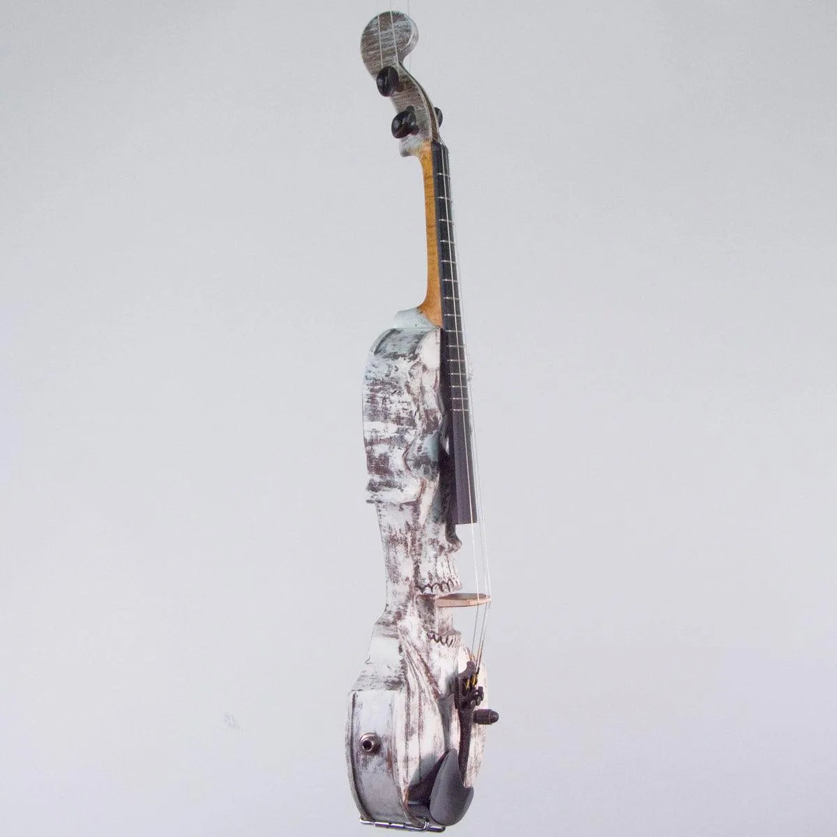 Stratton Skull Standard fretted violin, Shipwreck White with Starfish Designs pickup - Electric Violin Shop