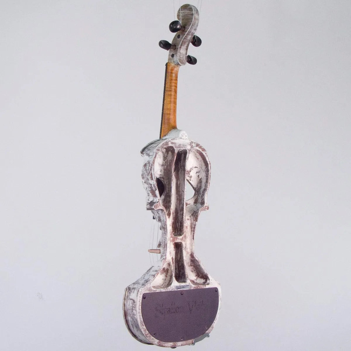 Stratton Skull Standard fretted violin, Shipwreck White with Starfish Designs pickup - Electric Violin Shop