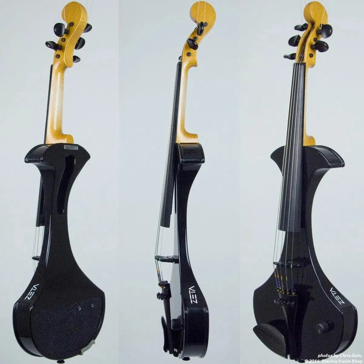 ZETA Strados Modern 5 string Gloss Black Violin Electric Violin Shop