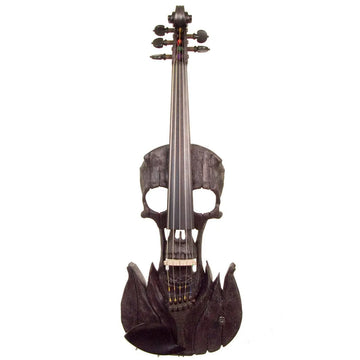 Stratton Skull Semi-Custom 5-string, Deep Cut Flames, black - Electric Violin Shop